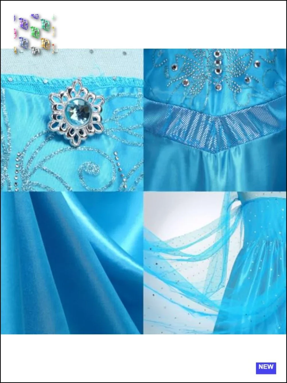 Girls Princess Dress Costume Set with Crown Wand Gloves Wig